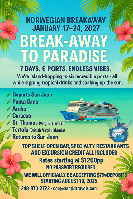 NCL Break - Away Cruise to Paradise